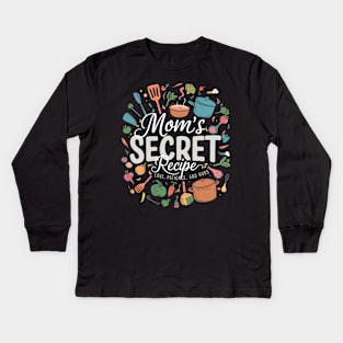 "Mom's Kitchen Magic: Love & Cooking" Kids Long Sleeve T-Shirt